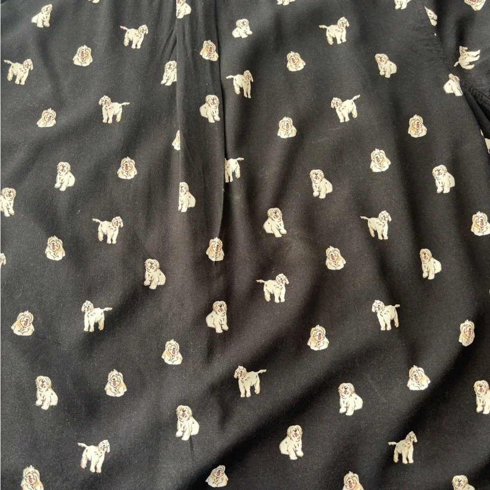 Torrid Dog Pattern Black Blouse Lizzie Shirt LS Women’s Size 3 3X Oversized - Picture 6 of 10